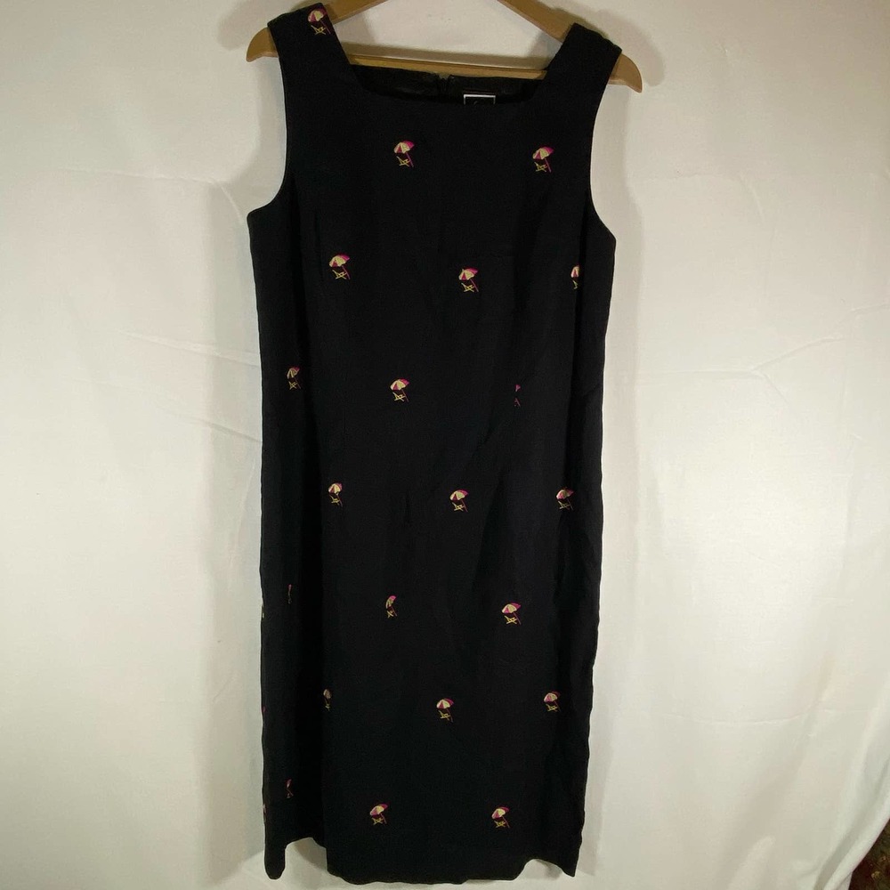 Lennie LNY New York Size 12 Sleeveless Dress Rear Zip Linen Blend Beach Theme